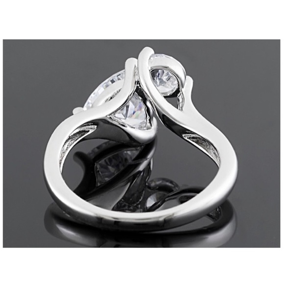 STERLING SILVER 2 STONE RING - Picture 4 of 7